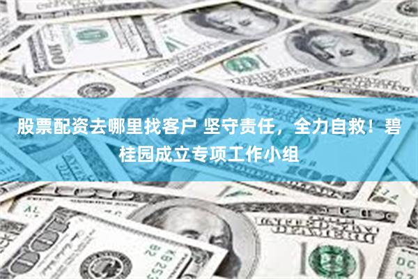 股票配资去哪里找客户 坚守责任，全力自救！碧桂园成立专项工作小组
