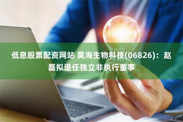低息股票配资网站 昊海生物科技(06826)：赵磊拟退任独立非执行董事